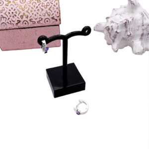 Purple Heart Huggie Earrings