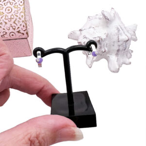 Purple Heart Huggie Earrings