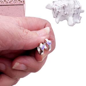 Purple Heart Huggie Earrings