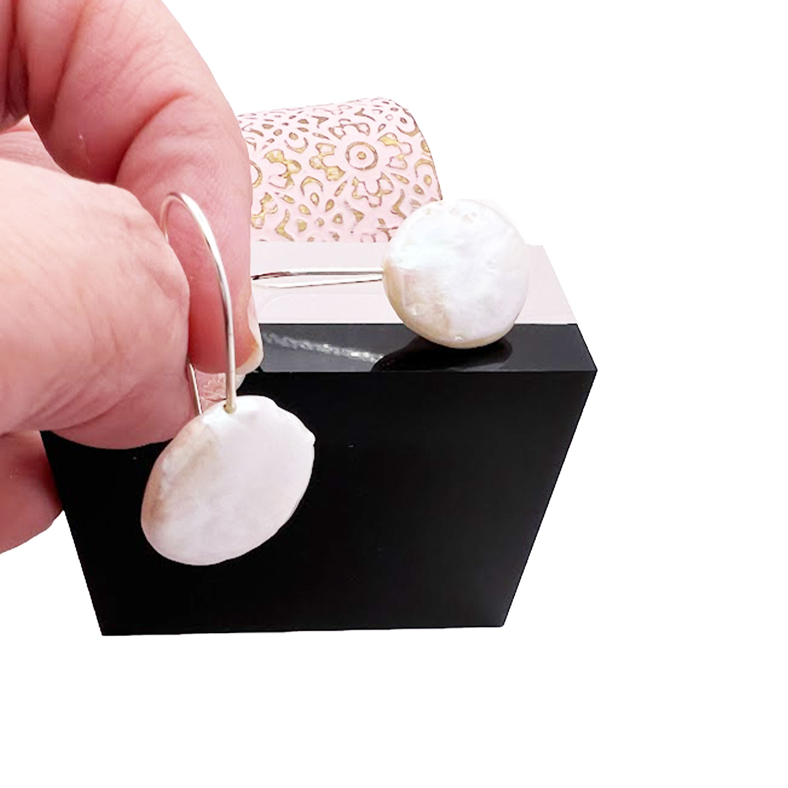 Freshwater Pearl Coin Earrings 4 Pearl Coin Earrings