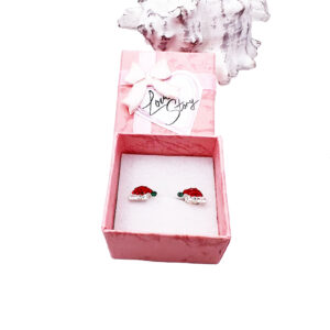 Sterling Silver Santa Hat Earrings