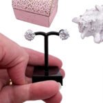 Round Cubic Zirconia Earrings 4claw