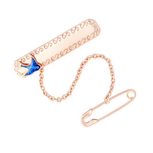 Bluebird Rectangular Baby Brooch