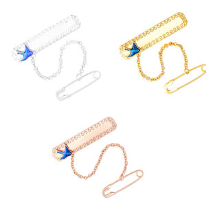 Bluebird Rectangular Baby Brooch