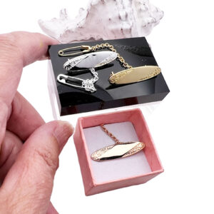 Embossed Oval Baby Brooch