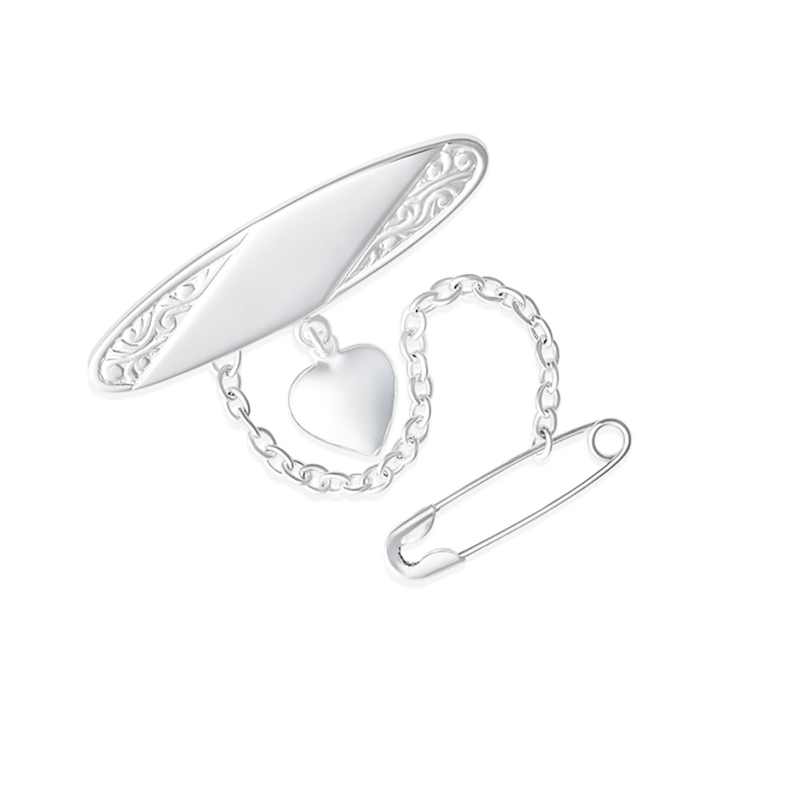 Heart Drop Oval Baby Brooch 3 Heart Drop Oval Baby Brooch