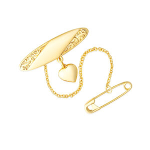 Heart Drop Oval Baby Brooch