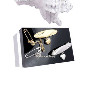 Heart Drop Oval Baby Brooch