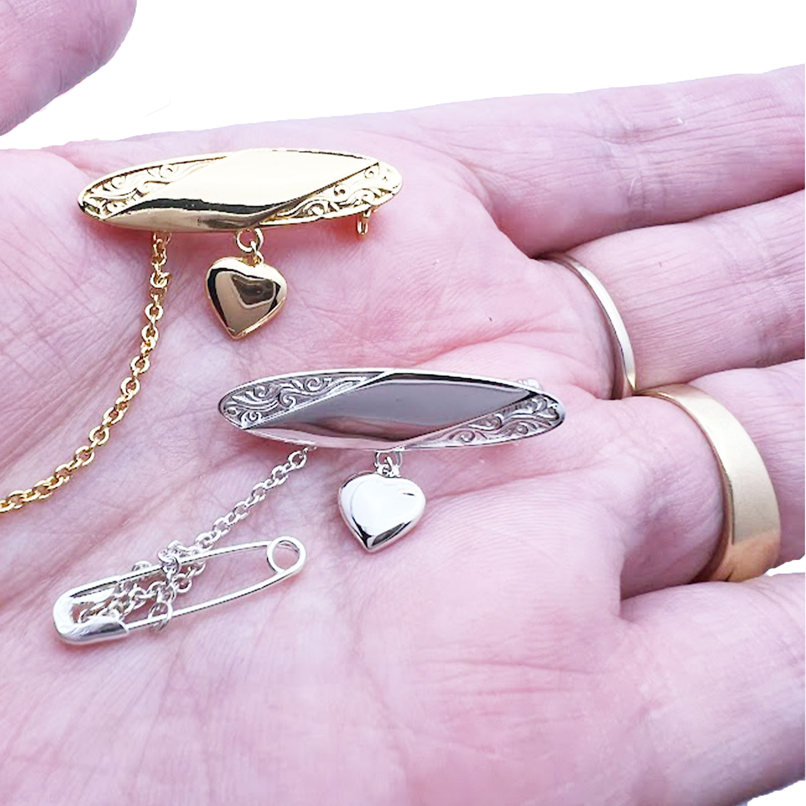 Heart Drop Oval Baby Brooch 4 Heart Drop Oval Baby Brooch