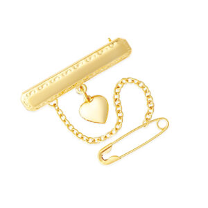 Heart Drop Rectangular Baby Brooch