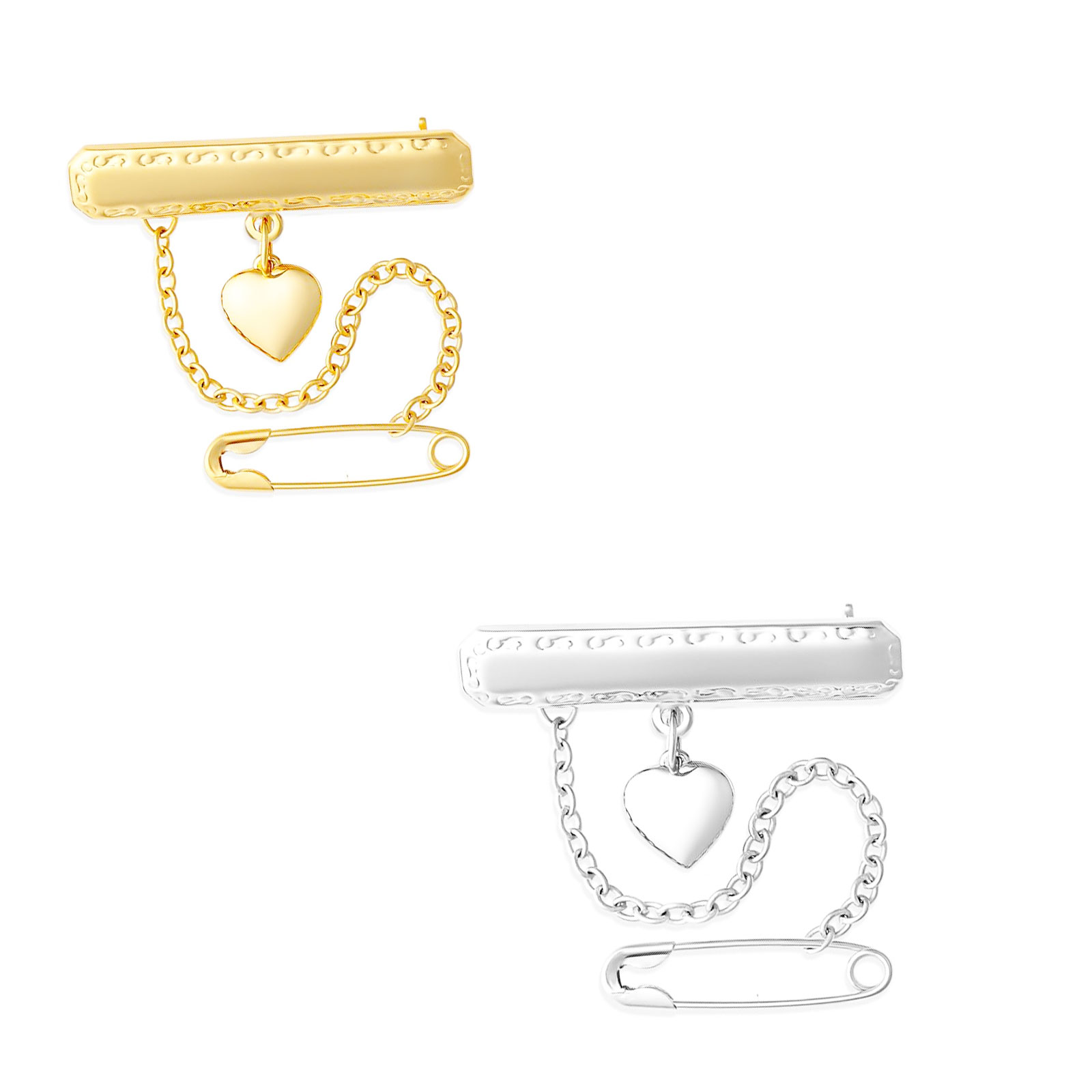 Heart Drop Rectangular Baby Brooch 1 Heart Drop Rectangular Baby Brooch