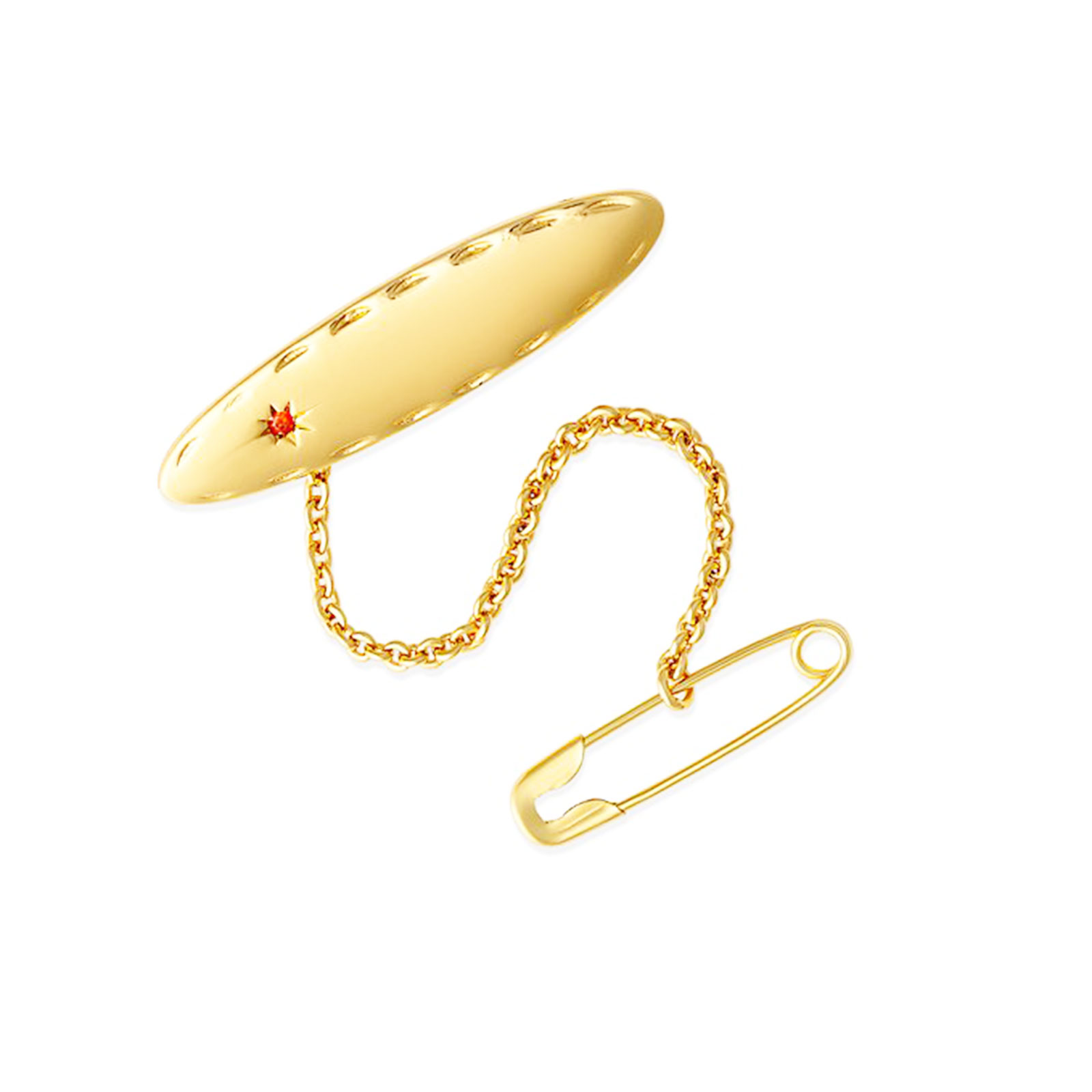 Red Stone Oval Baby Brooch 4 Oval Baby Brooch