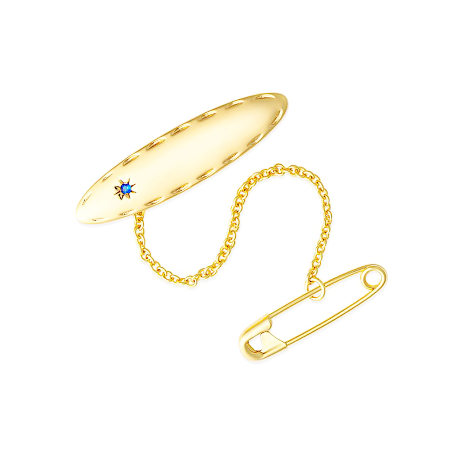 Blue Stone Oval Baby Brooch 4 Oval Baby Brooch