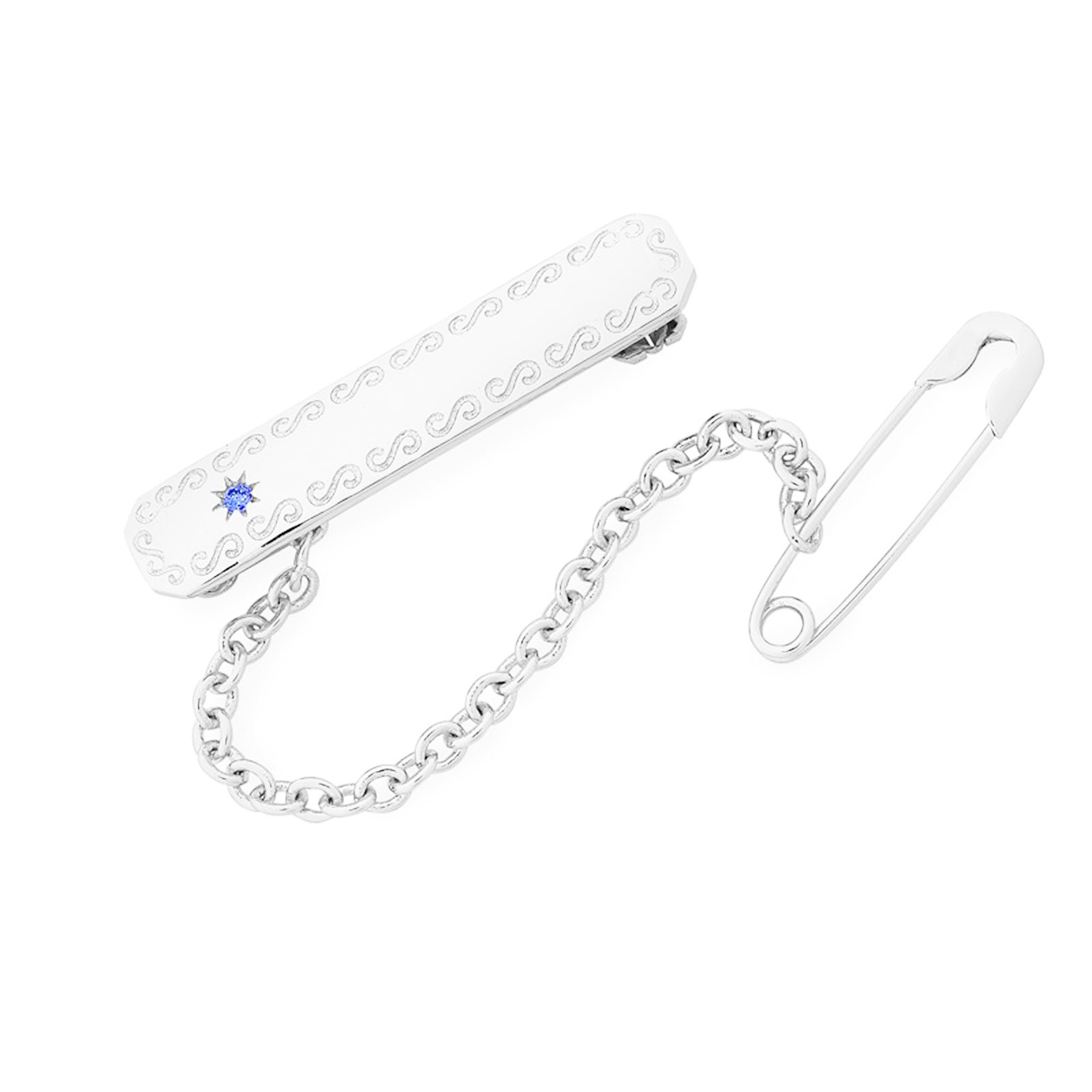 Blue Stone Rectangular Baby Brooch 2 Rectangular Baby Brooch