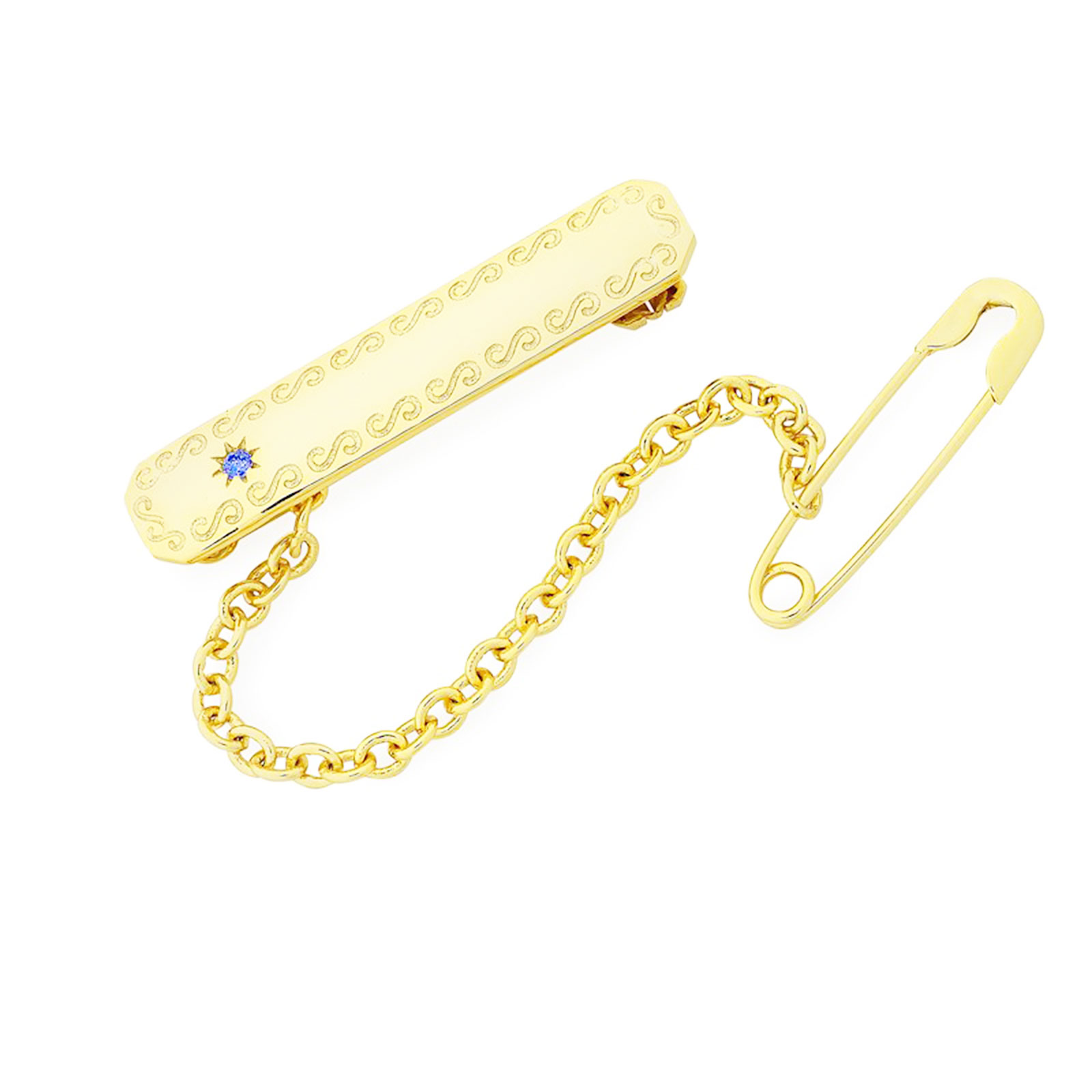 Blue Stone Rectangular Baby Brooch 4 Rectangular Baby Brooch