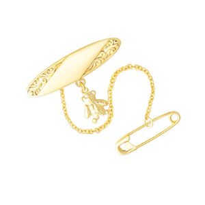 Teddy Bear Oval Baby Brooch