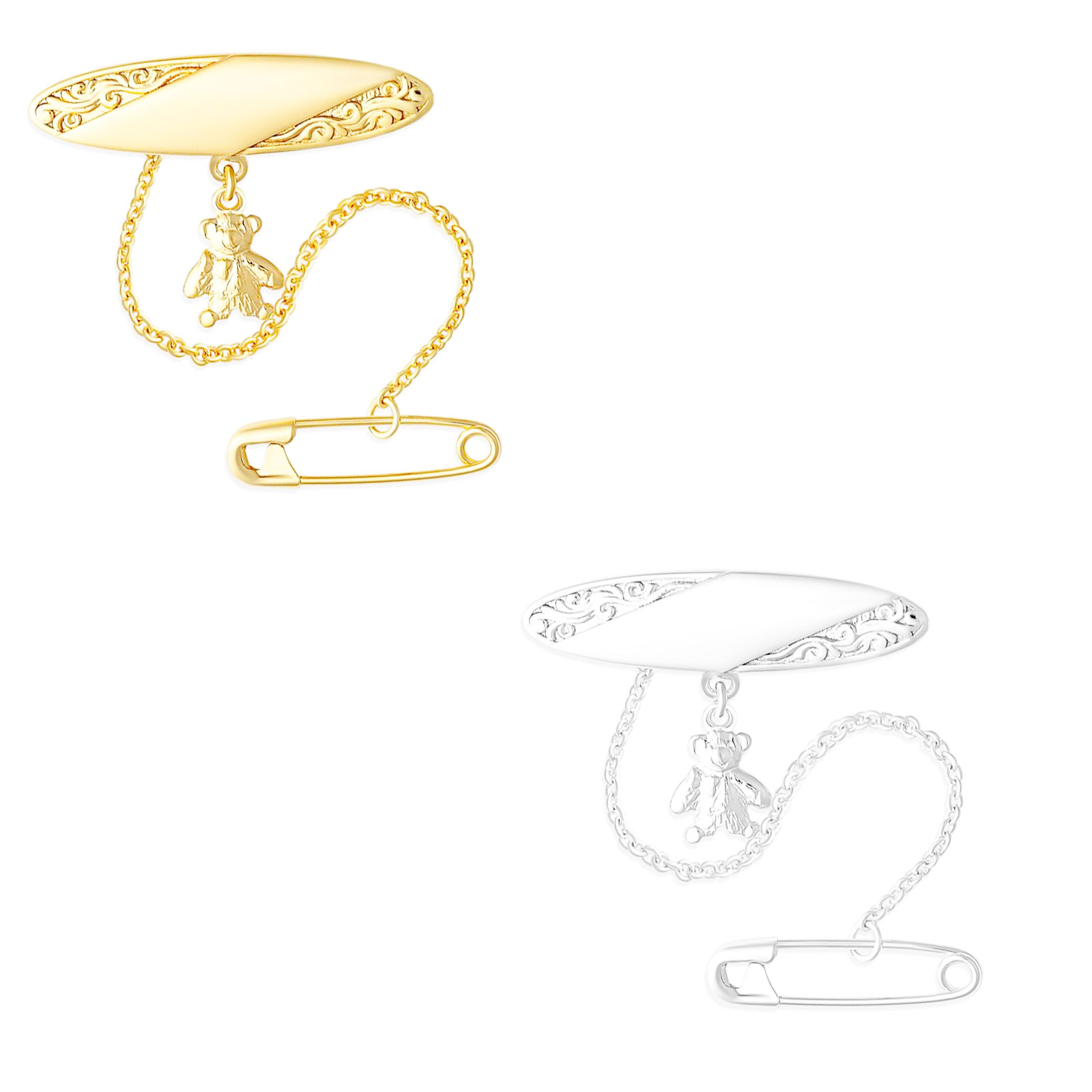 Teddy Bear Oval Baby Brooch 1 Teddy Bear Oval Baby Brooch