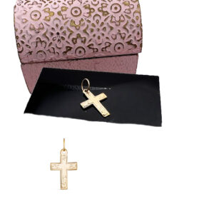 9ct Gold Engraved Cross Pendant