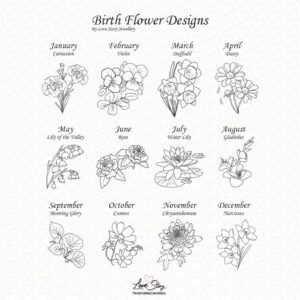 Birth Flower Jewellery Compact Mirror