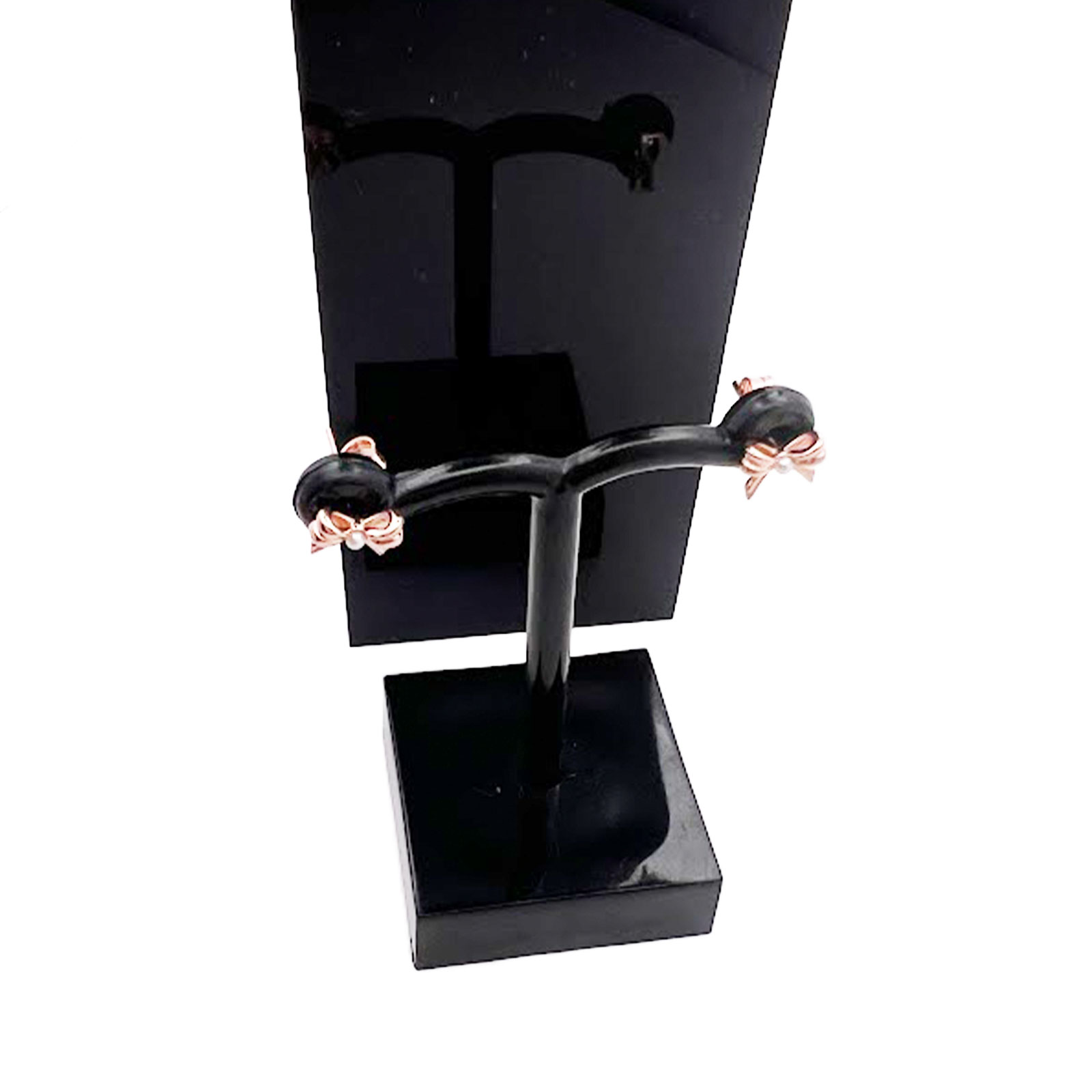 Bow and Pearl Stud Earrings 1 Bow and Pearl Stud Earrings