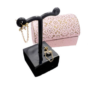 CZ Chain Drop Stud Earrings