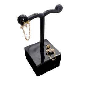 CZ Chain Drop Stud Earrings