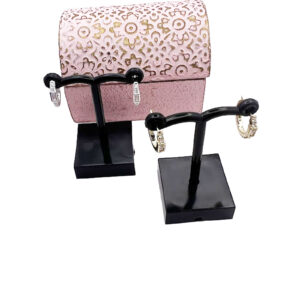 Sterling Silver CZ Hoop Earrings 7 CZ Hoop Earrings