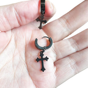 Cross Huggie Earrings