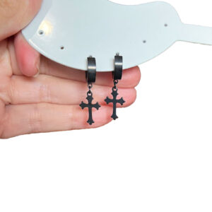 Cross Huggie Earrings