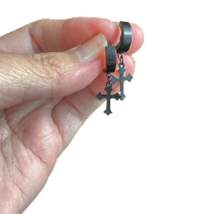 Cross Huggie Earrings