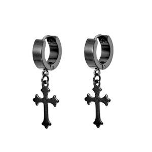Cross Huggie Earrings