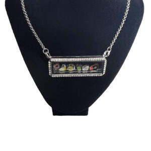 Rectangle Crystal Surround Floating Locket