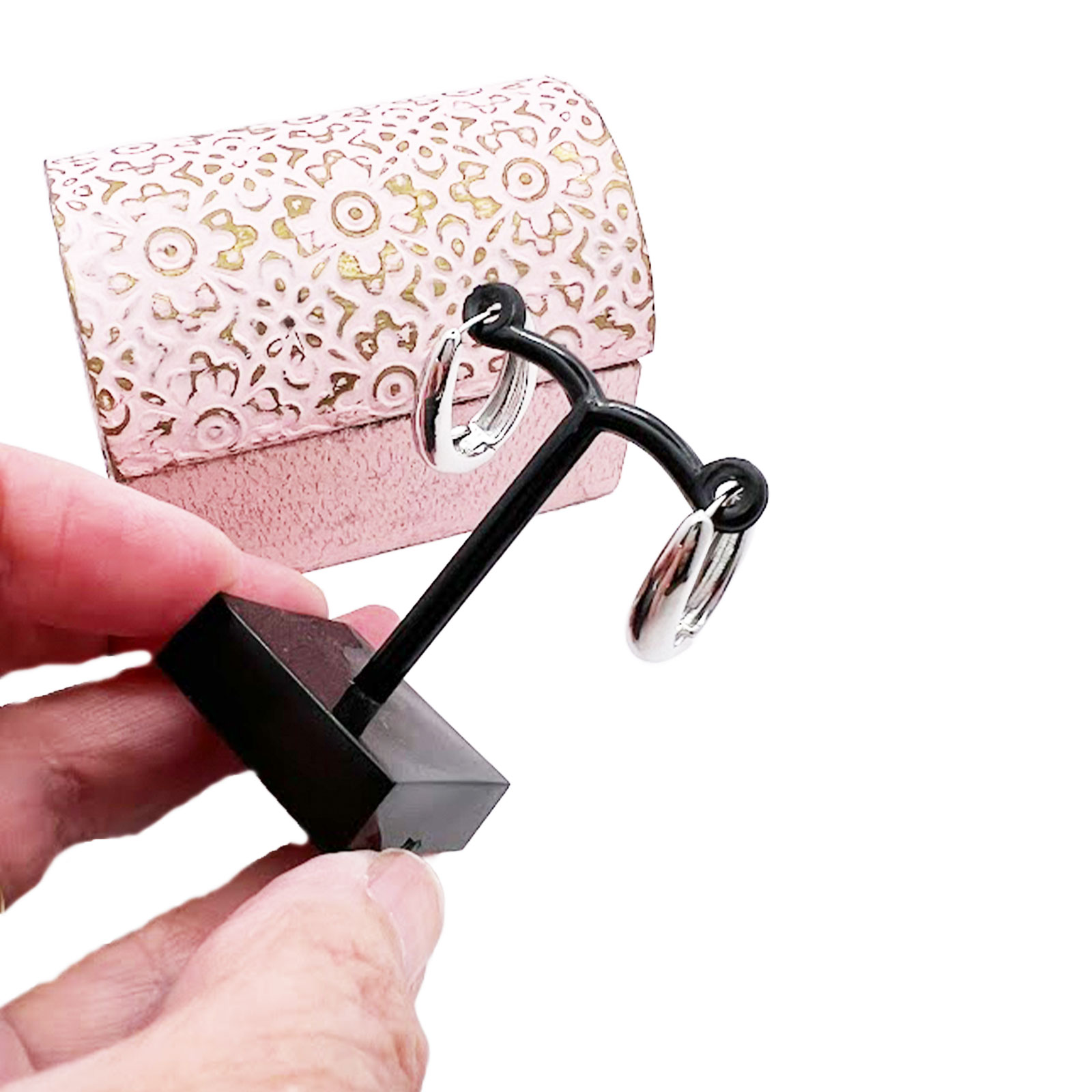 Silver Oval Huggie Earrings 4 Silver Oval Huggie Earrings