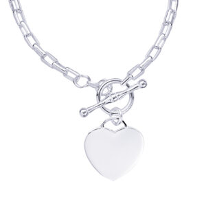 Necklace with T-Bar and Heart