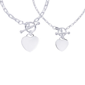 Necklace with T-Bar and Heart