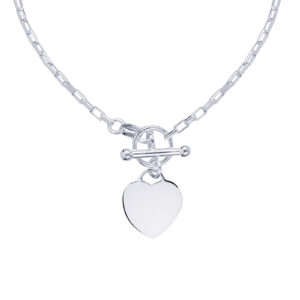 Necklace with T -Bar and Heart