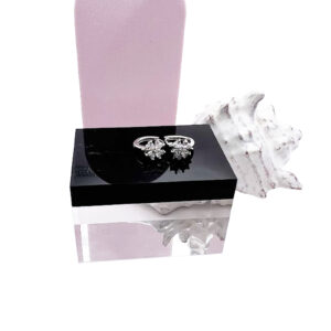 Art Deco Silver Huggies