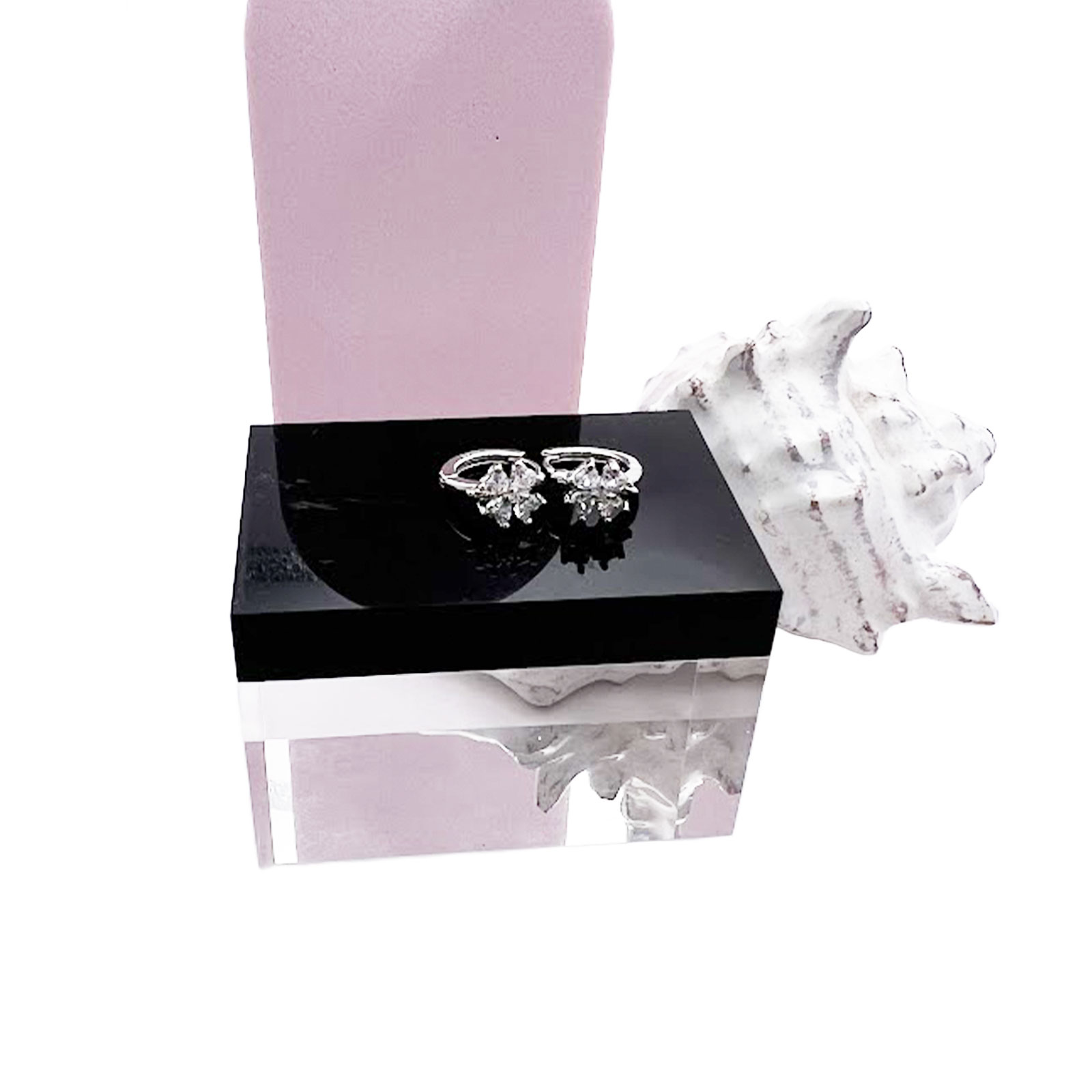 Art Deco Silver Huggies