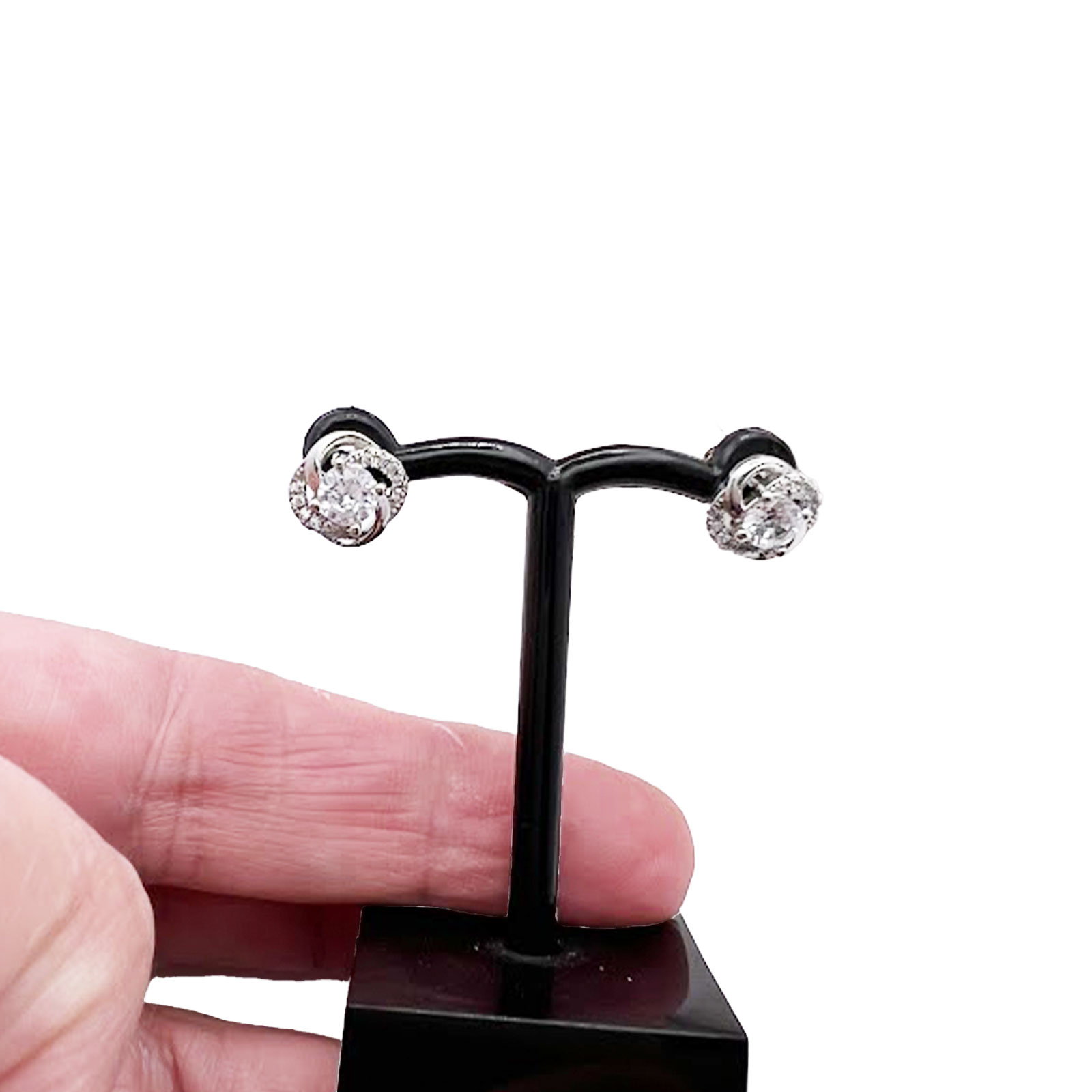 CZ Floral Stud Earrings