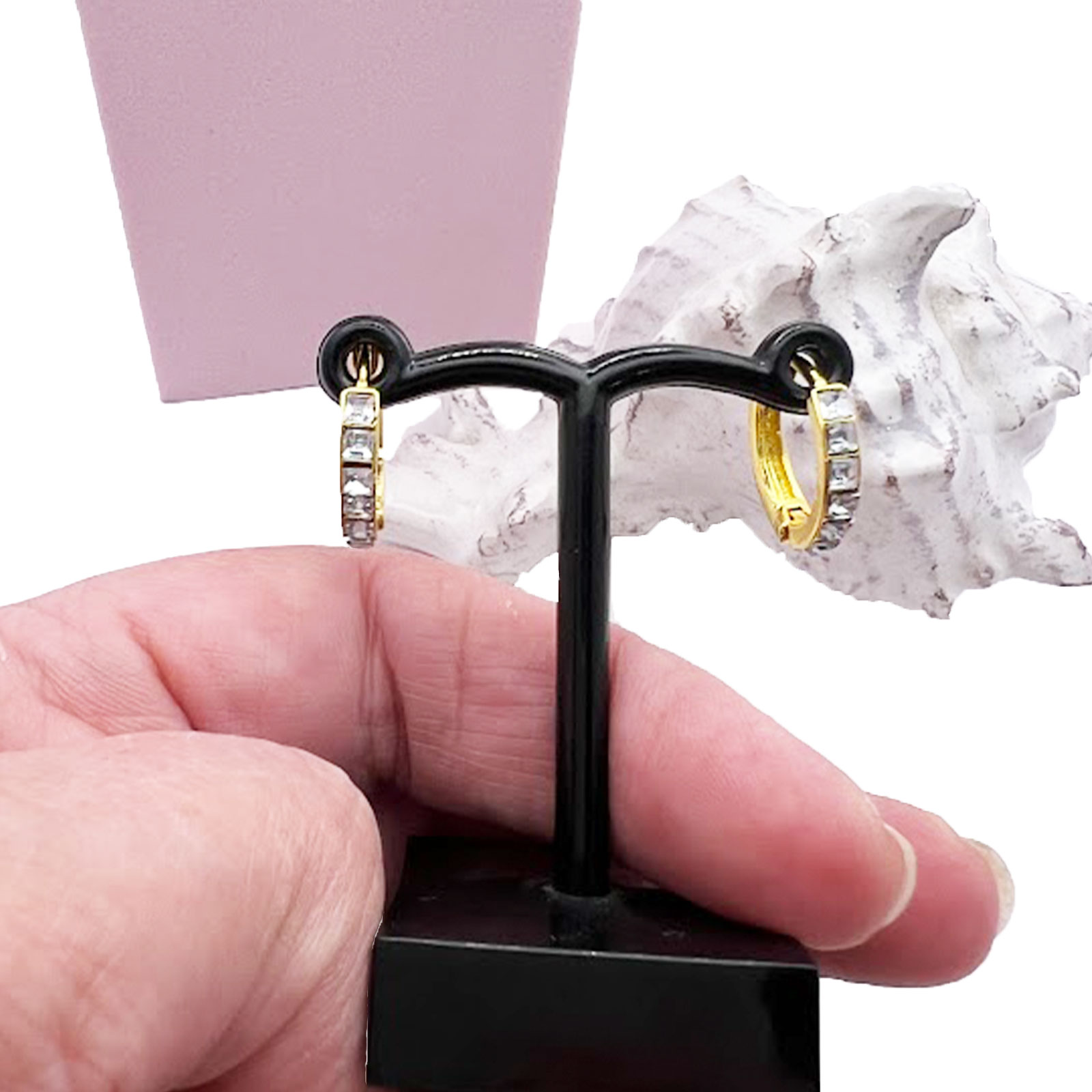 CZ Huggie Earrings