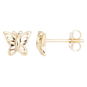9ct Gold Butterfly Stud Earrings