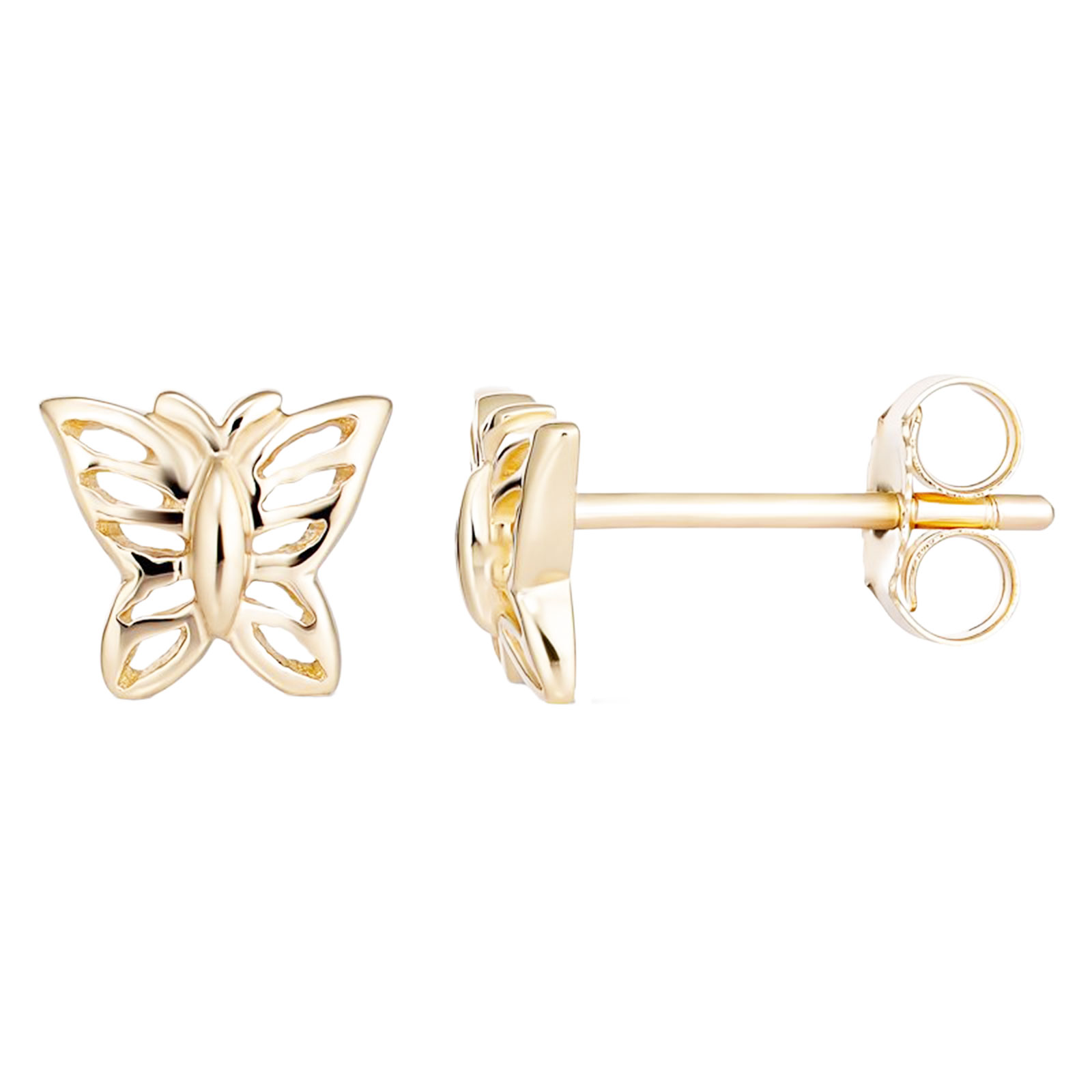 9ct Gold Butterfly Stud Earrings