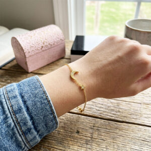 Gold Star and Moon Bracelet