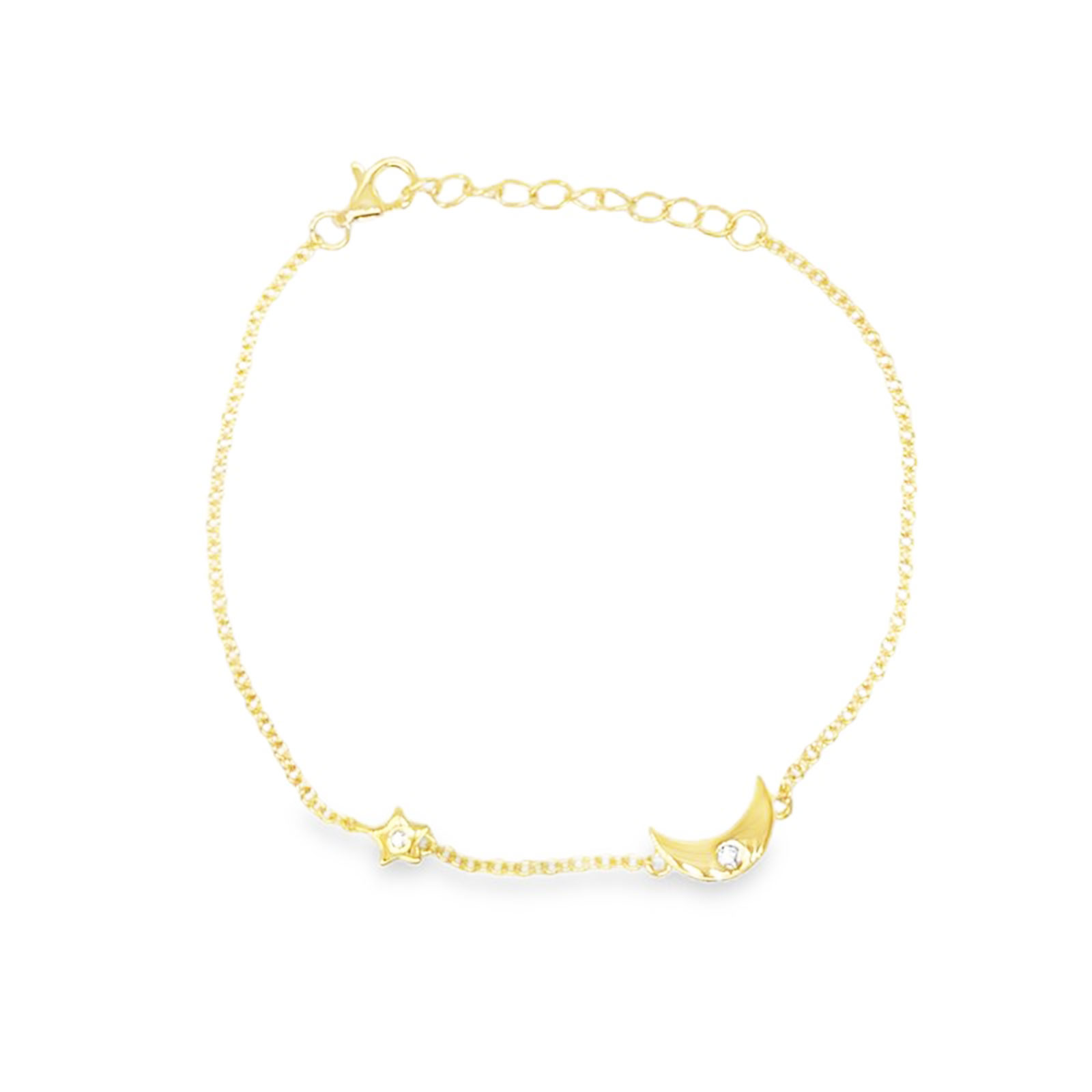 Gold Star and Moon Bracelet