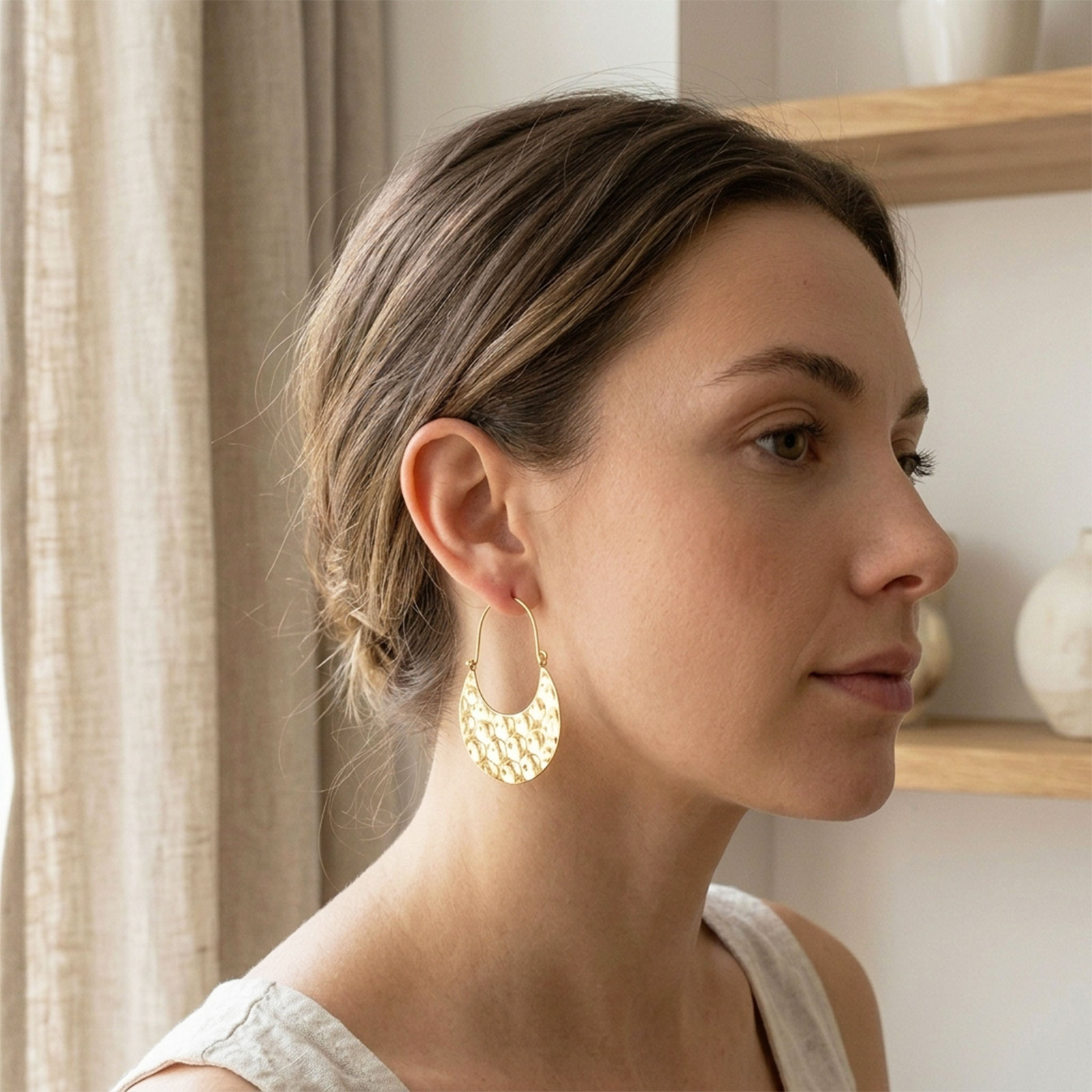 Hammered Drop Earrings