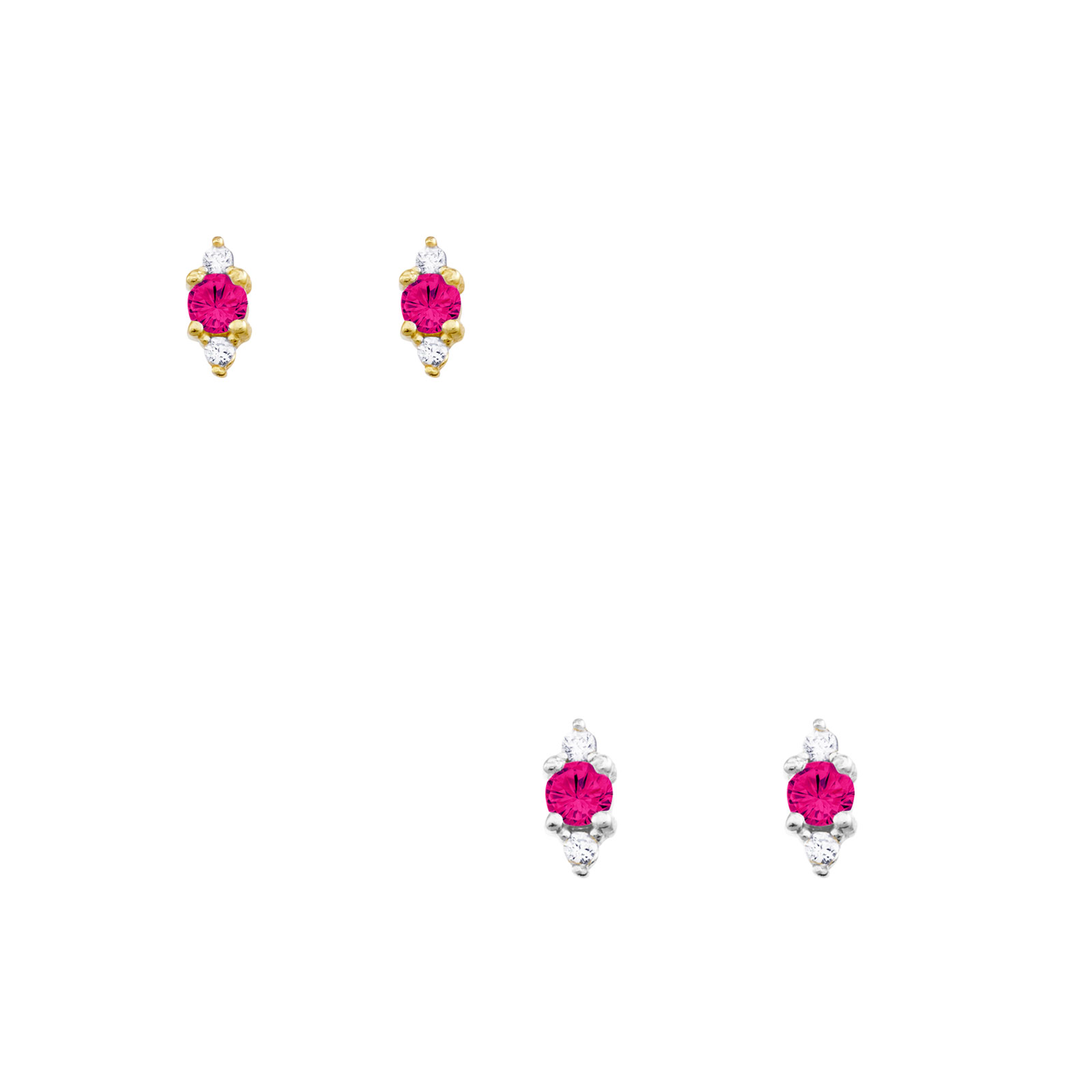 Ruby CZ Stud Earrings