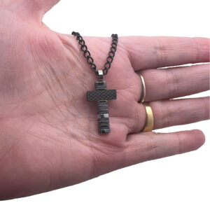 Solid Black Cross Necklace
