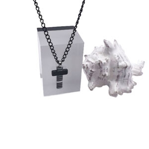 Solid Black Cross Necklace