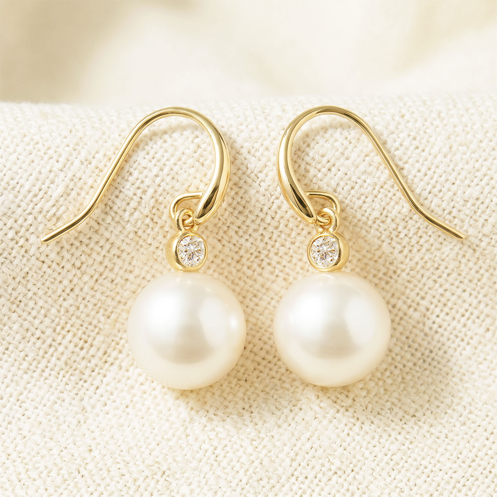 9CT Gold Pearl and Diamond Earrings