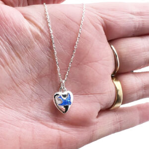 Bluebird Puff Heart Necklace